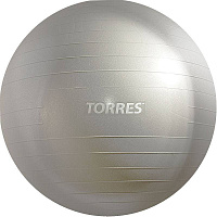 Мяч гимн. "TORRES", арт.AL121175SL, диам.75см, эласт.ПВХ, с насосом, серый